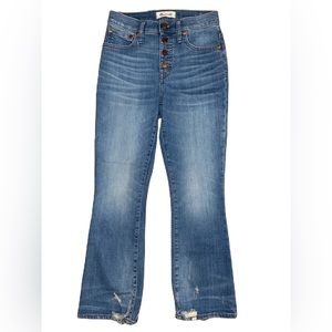 Madewell high waisted, straight leg jeans.